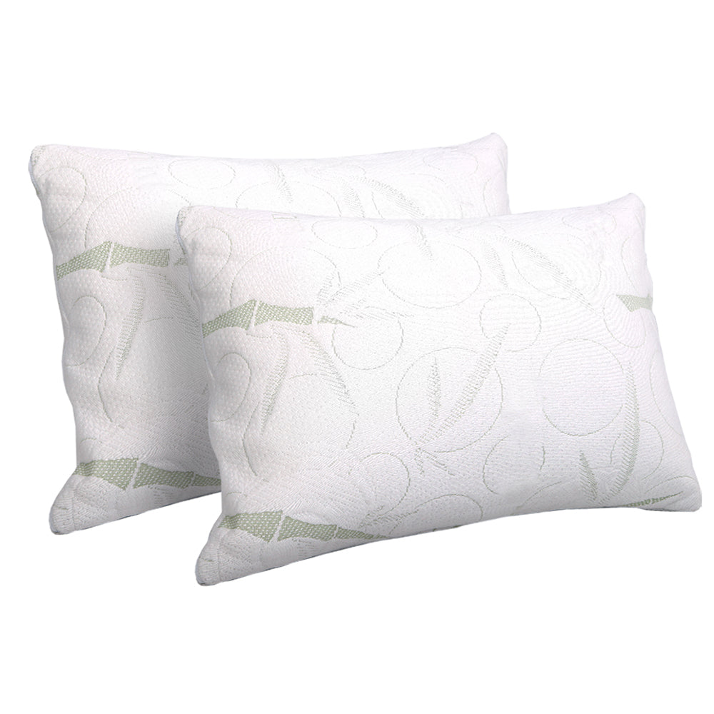 Giselle Bedding Shredded Memory Foam Pillow | Bamboo Cover | Twin Pack