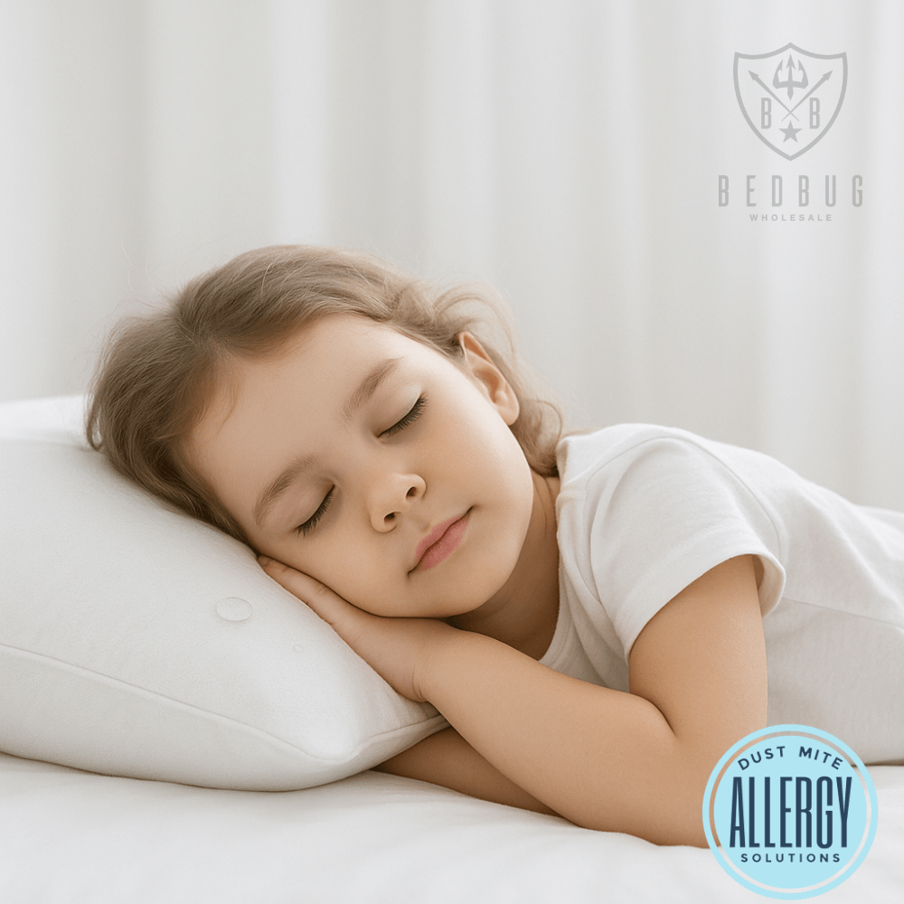Chemical-free cotton dust mite barrier fabric pillow protector close-up – Dust Mite Allergy Solutions Australia