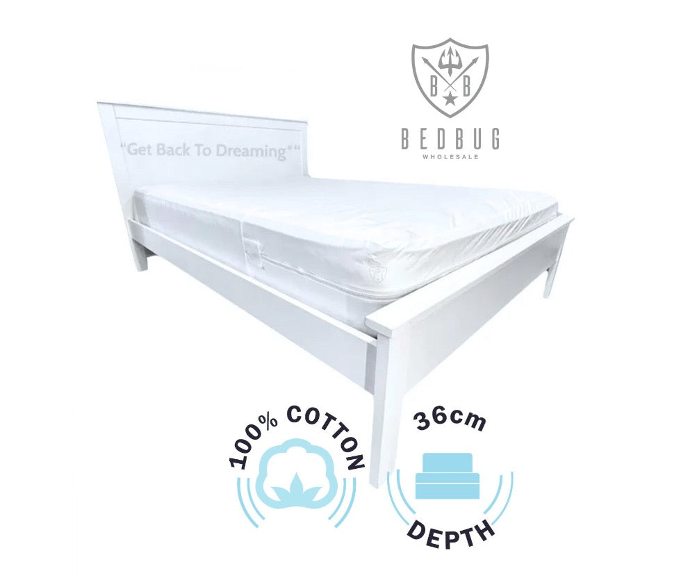 100 percent cotton Oeko-Tex dust mite mattress encasement 35 cm depth