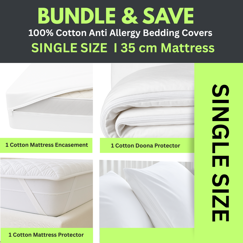 Hypoallergenic cotton bed cover protecting against dust mites