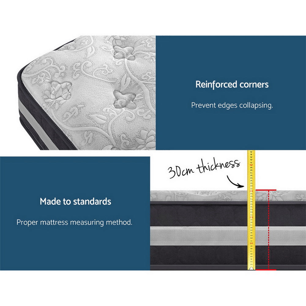 Giselle Bedding Lotus Series Mattress, Premium 30cm Thickness Mattress, Belgium Knitted Fabric Mattress, 7-Zone EvenZon Pocket Spring System Mattress, Enhanced 6-Turn Coil Mattress, Zero Partner Disturbance Mattress, High-Density Foam Mattress, Egg-Shaped Foam Mattress, Hypo-allergenic Materials Mattress, 99% Dust Mite Resistant Mattress, No Harmful Chemicals Mattress, Easy to Rotate with Handles Mattress.
