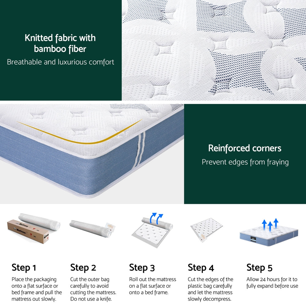 25cm Giselle Mattress Pocket Spring Mattresses Double