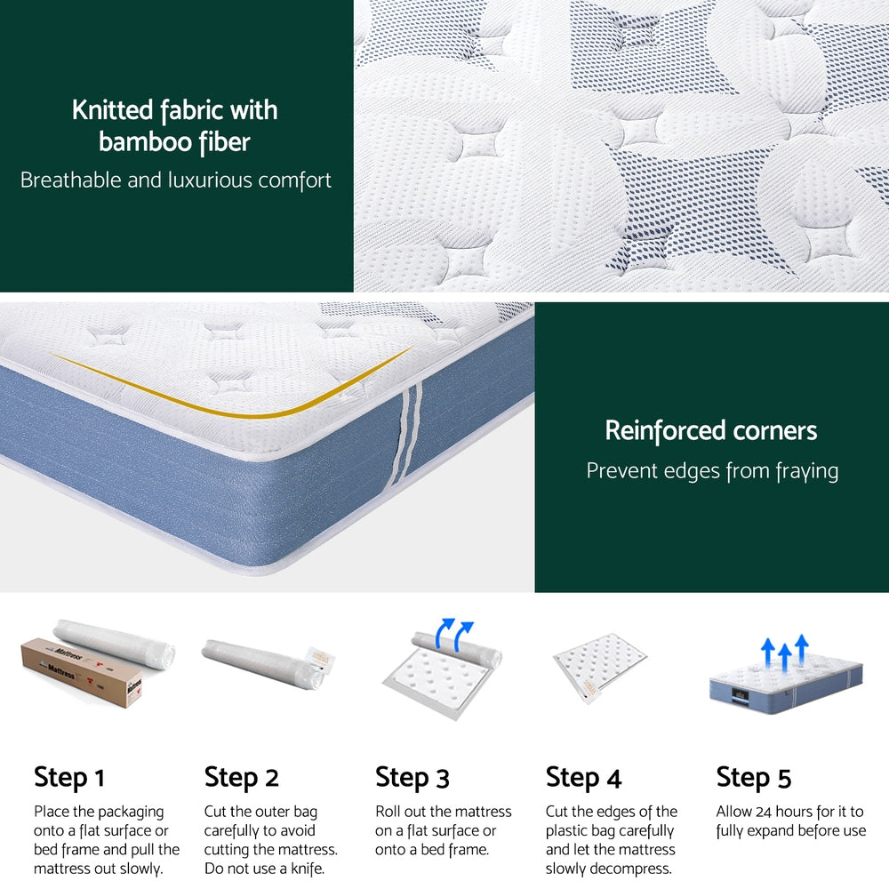 25cm Giselle Mattress Pocket Spring Mattresses Single