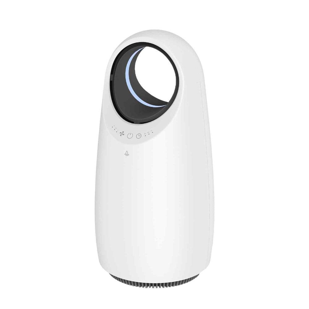 Ultra Quiet Eco Flow Air Purifier for Dust Mite Allergy WI-FI Control HEPA Filter White