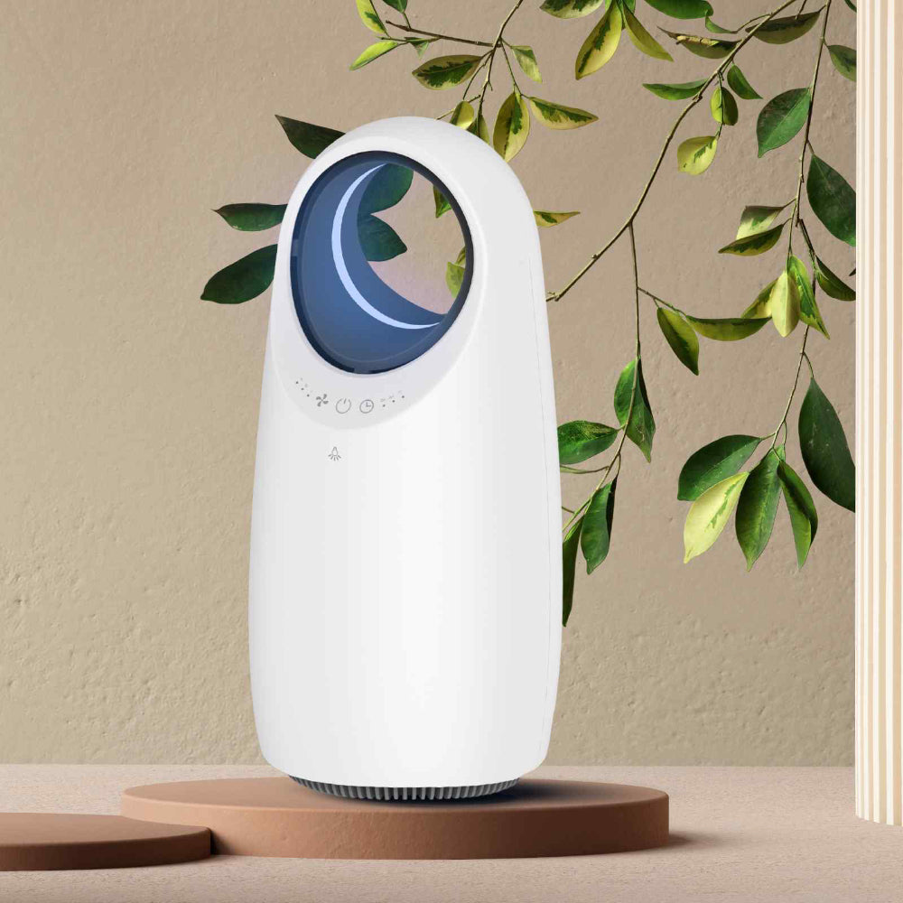 Ultra Quiet Eco Flow Air Purifier for Dust Mite Allergy WI-FI Control HEPA Filter White