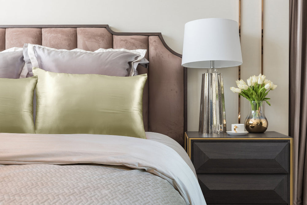 Mulberry Soft Silk Hypoallergenic Pillowcase Twin Pack 51 x 76cm - Champagne I Dust Mite Allergy Solutions Australia