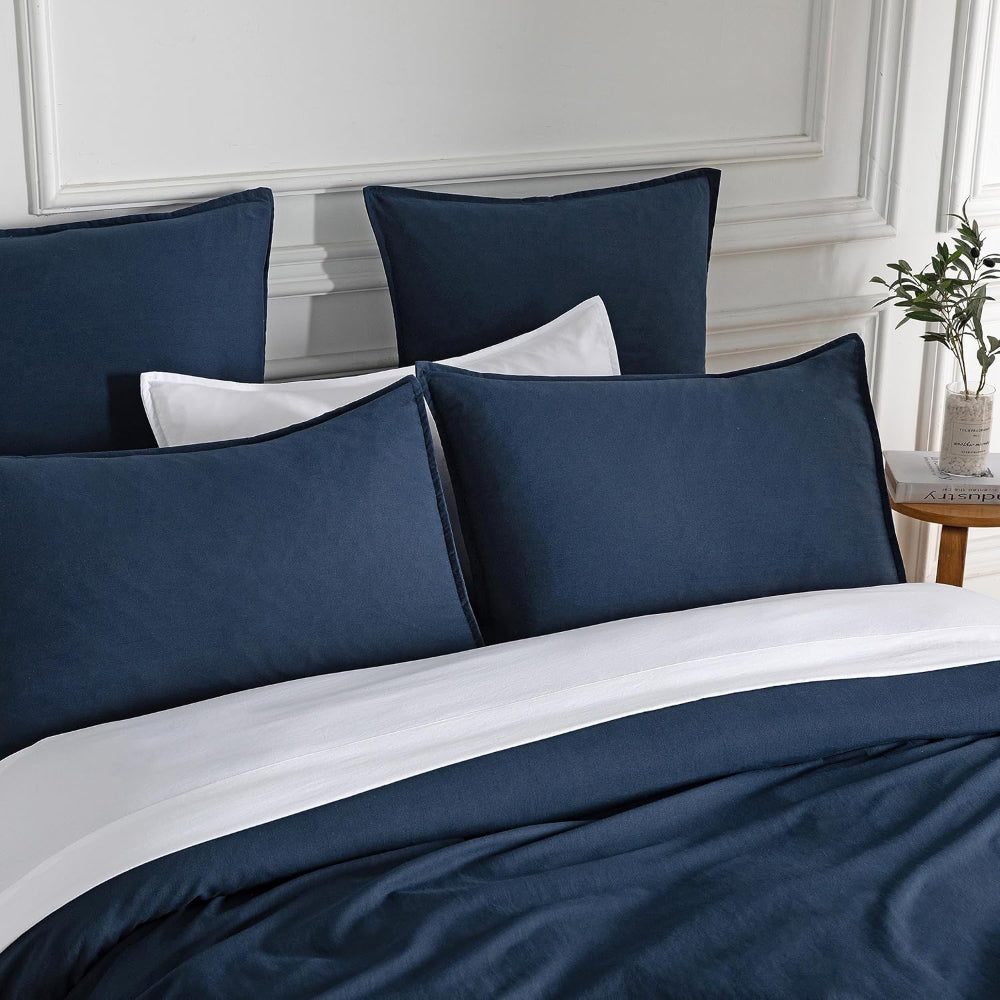 Queen size navy hypoallergenic quilt cover set