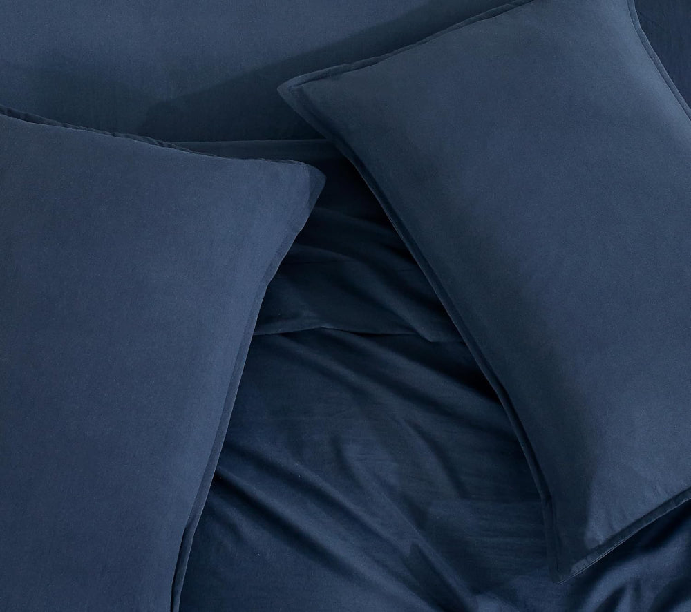 queen size classic navy bed linen