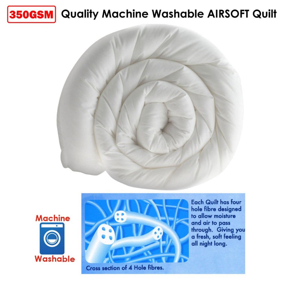Low Allergy Airsoft Quilt I 350gsm I Queen Size - Dust Mite Resistant - Dust Mite Allergy Solutions - Anti dustmite and anti allergy bedding - Hypoallergenic Quilt - Anti allergy comforter - anti dustmite duvet - Anti dustmite hypoallergenic