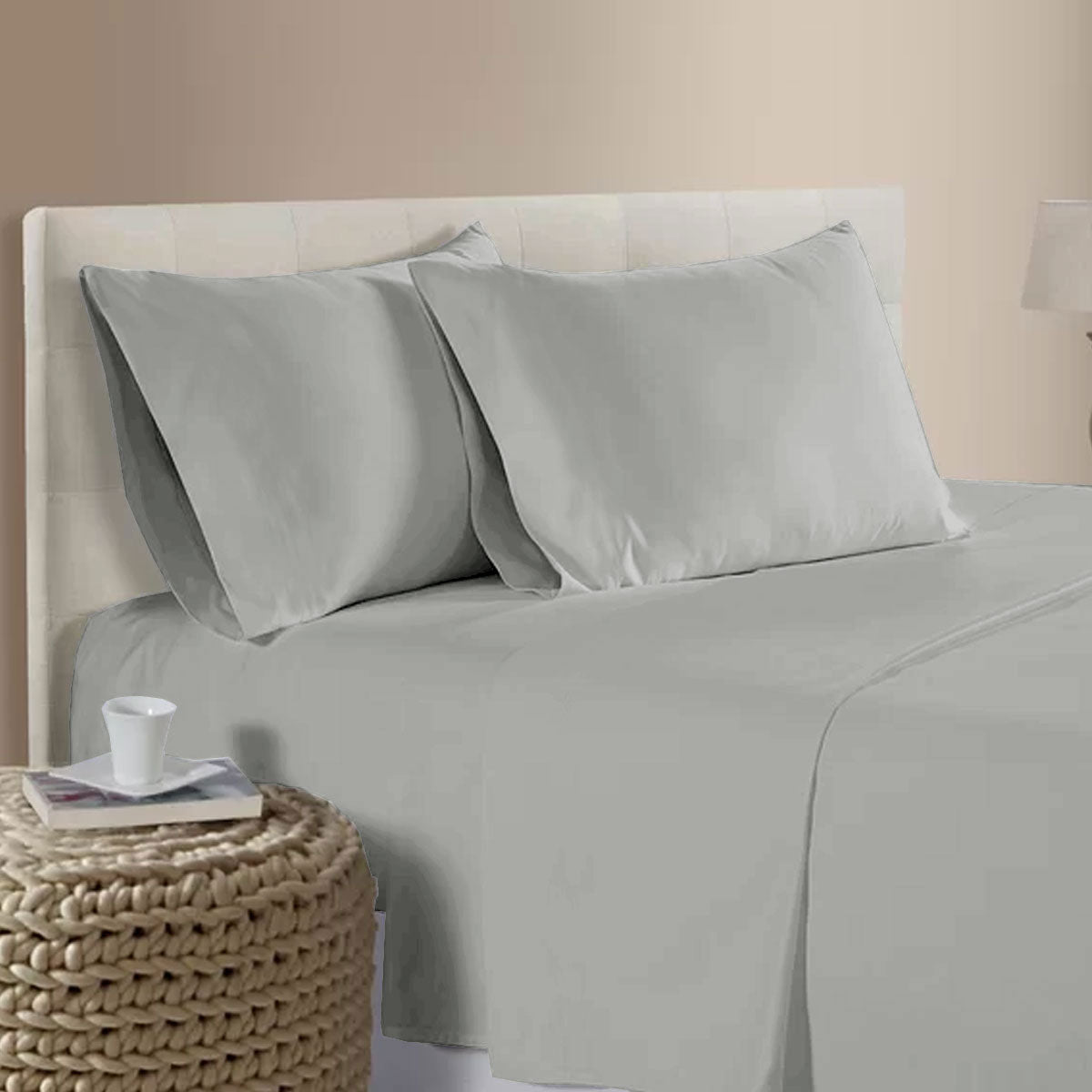 400TC Bamboo Cotton Sheet Set | Queen | Silver