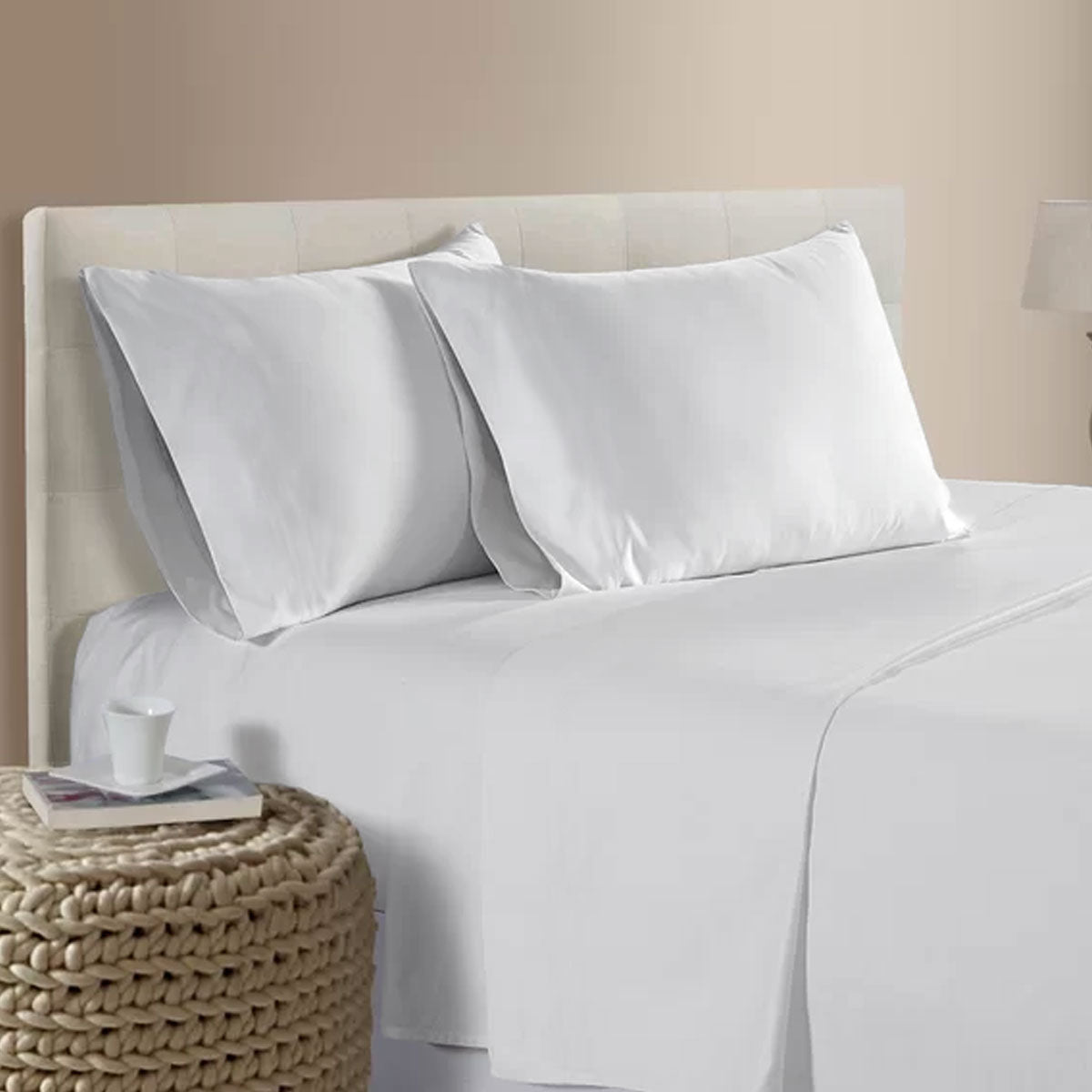 400TC Bamboo Cotton Sheet Set | Queen | White