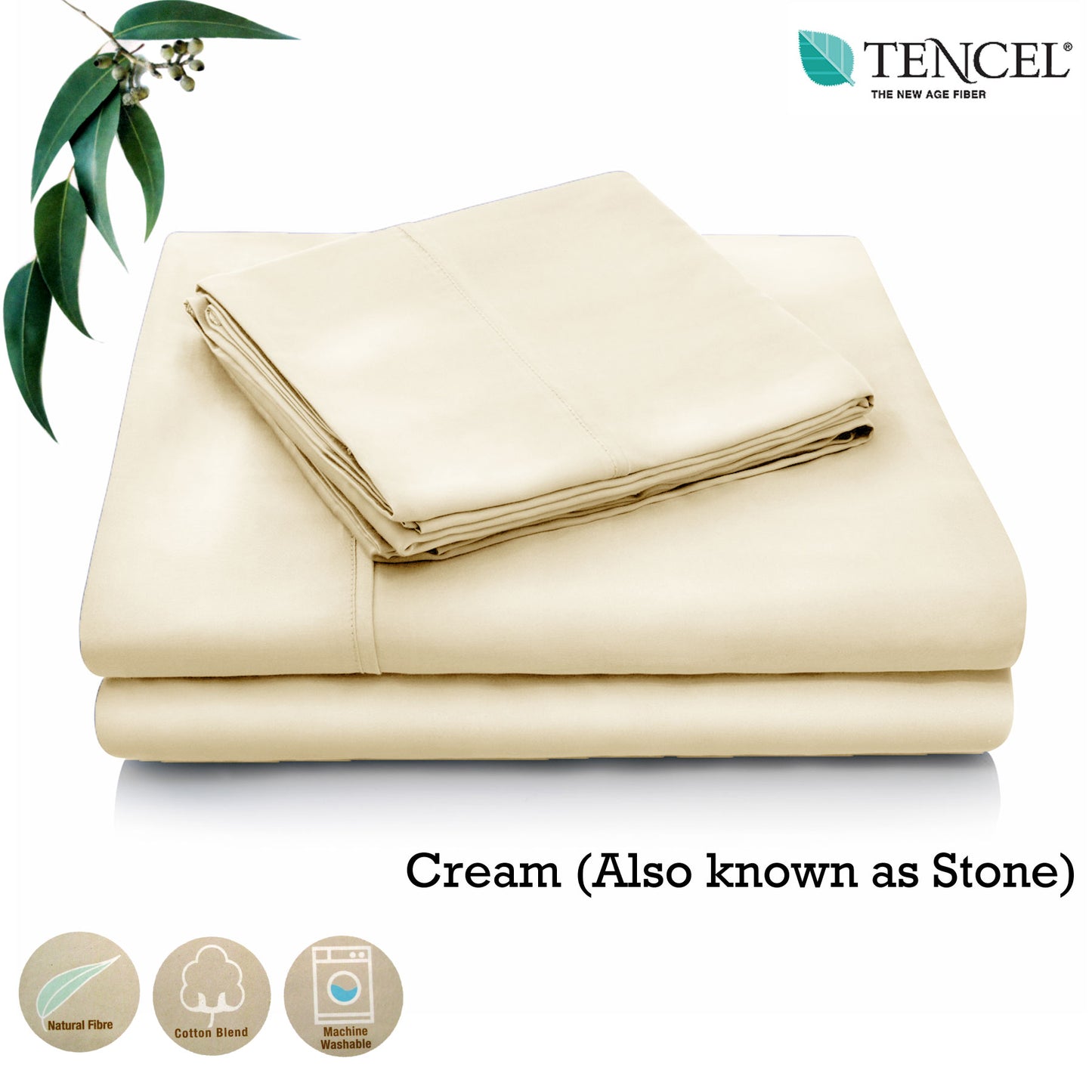 Tencel Cotton Blend Sheet Set I Stone I Single