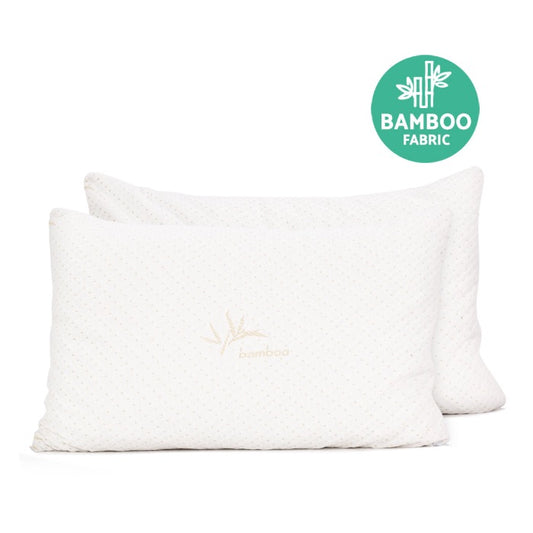 Bamboo Memory Foam Pillows  I Set of 2I Dust Mite Allergy Solutions