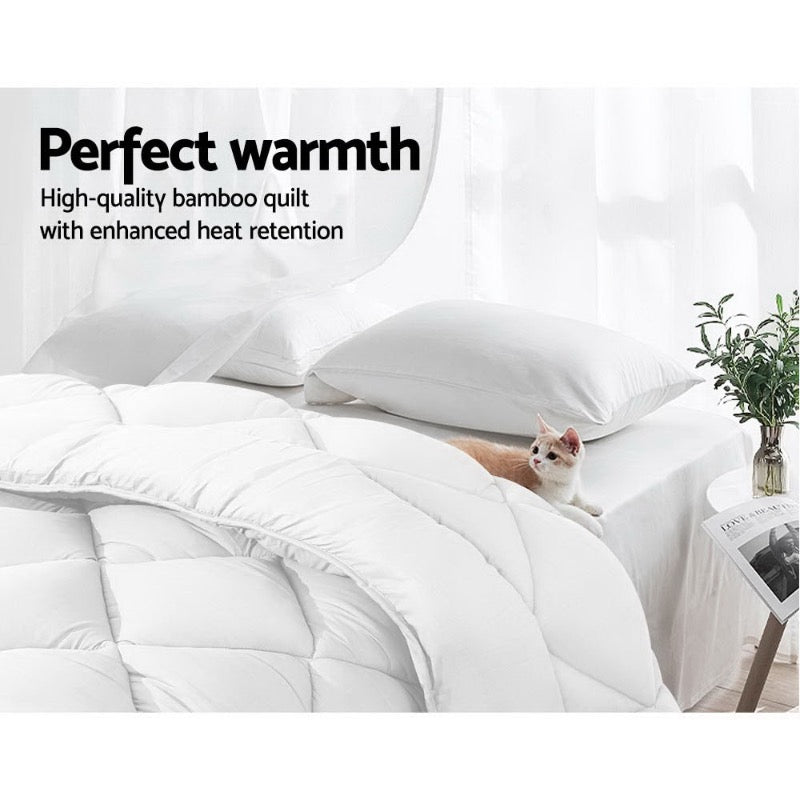 King Size Hypoallergenic Bamboo Microfiber Quilt 700GSM I Dust Mite Allergy Solutions anti-bacterial comforter, anti-bacterial duvet, anti-bacterial blanket, anti-bacterial doona, dust mite resistant comforter, dust mite resistant duvet, dust mite resistant blanket, dust mite resistant doona, mould-resistant comforter, mould-resistant duvet, mould-resistant blanket, mould-resistant doona