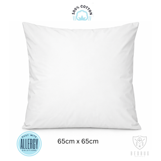 100% Cotton Dust Mite Allergy Euro Pillow Protector | Zipper Closure