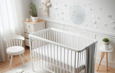 Cot made up with a fitted sheet