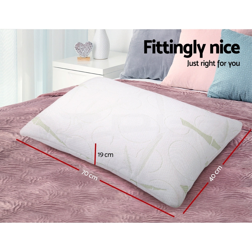 Giselle Bedding Shredded Memory Foam Pillow | Bamboo Cover | Twin Pack
