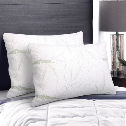 Giselle Bedding Shredded Memory Foam Pillow | Bamboo Cover | Twin Pack