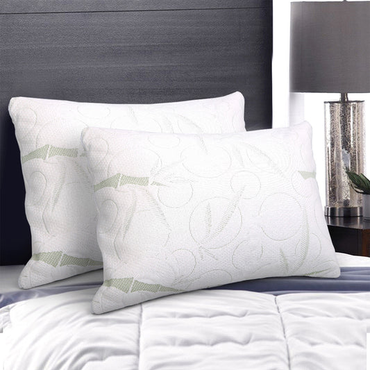 Giselle Bedding Shredded Memory Foam Pillow | Bamboo Cover | Twin Pack