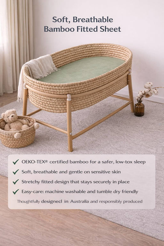 Bassinet organic bamboo Sheet for baby sensitive skin buy online Australia