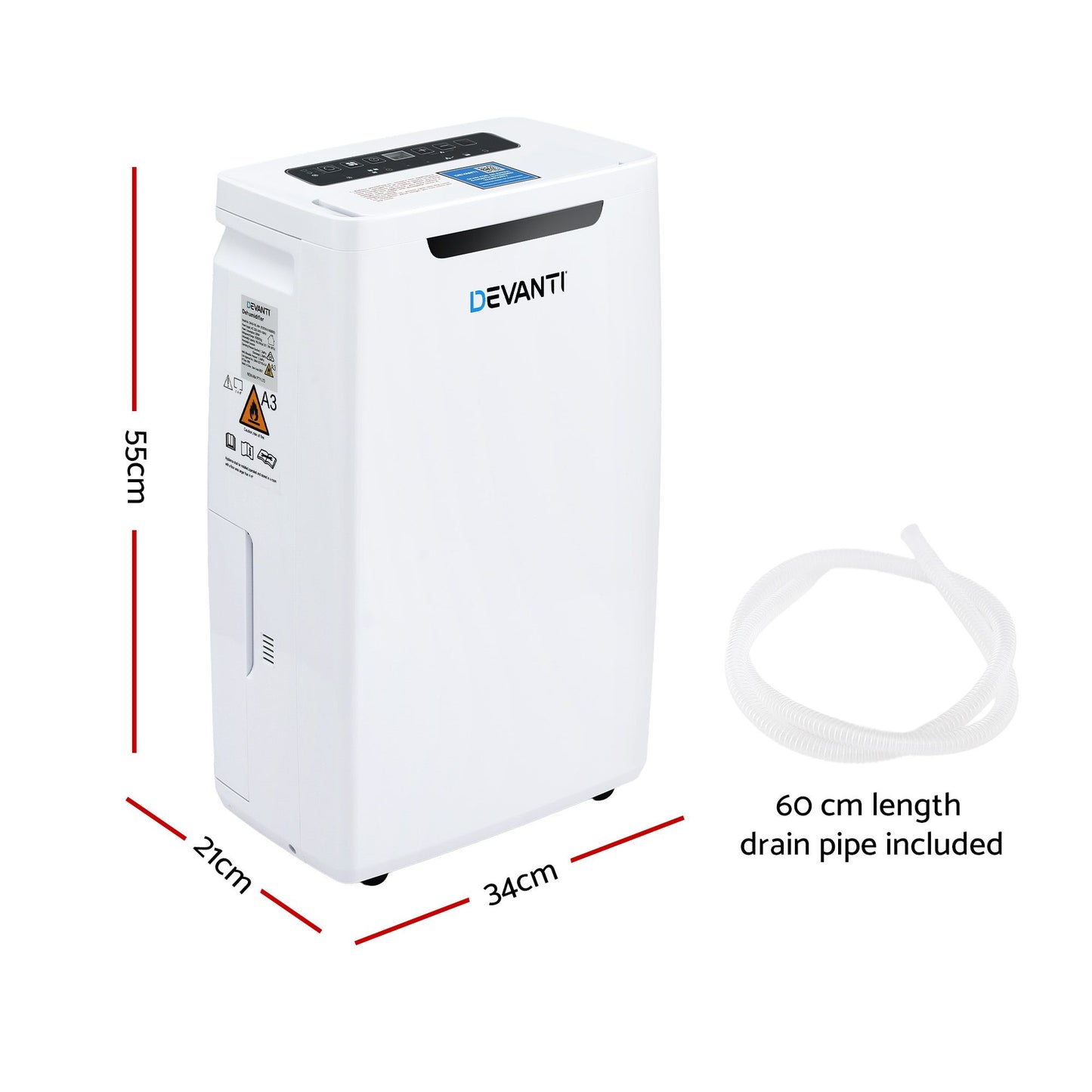 Devanti 16L Dehumidifier Portable Air Dryer Moisture Absorber 5.5L Water Tank Home