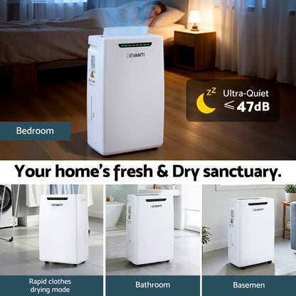 Devanti 16L Dehumidifier Portable Air Dryer Moisture Absorber 5.5L Water Tank Home