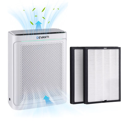 Devanti air purifier with a filter on a white background