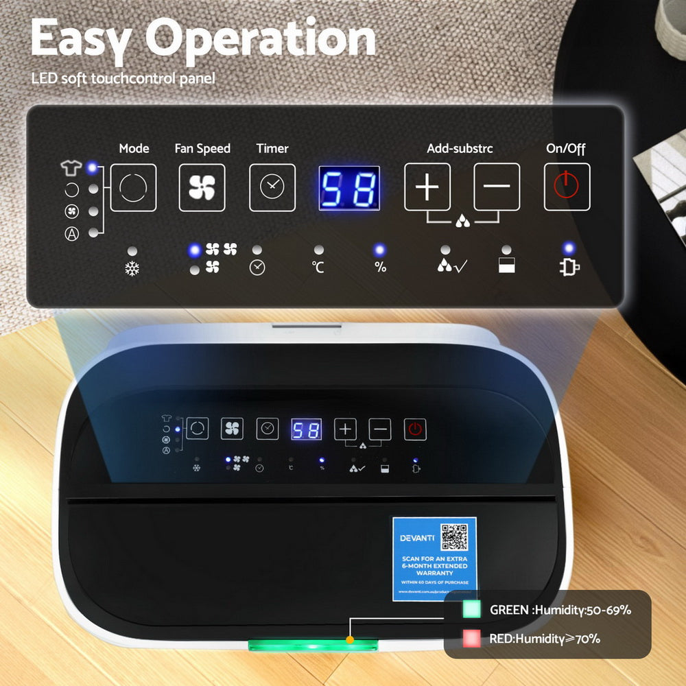 Control panel with digital display and operation buttons on a wooden surface