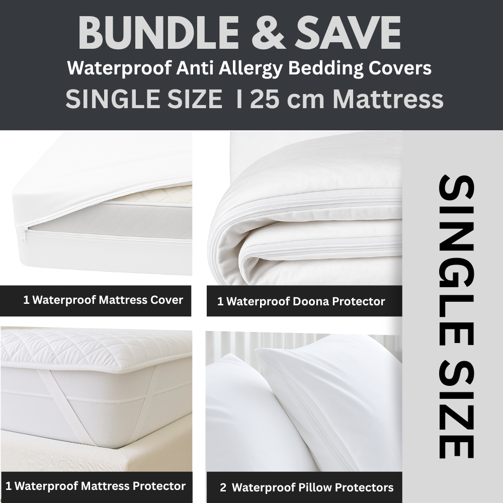 Single Size Waterproof anti-allergy bedding covers for dust allergy.