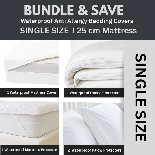 Single Size Waterproof anti-allergy bedding covers for dust allergy.