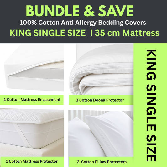 King Single bed protectors for dust allergy with allergy-friendly cotton bedding protector