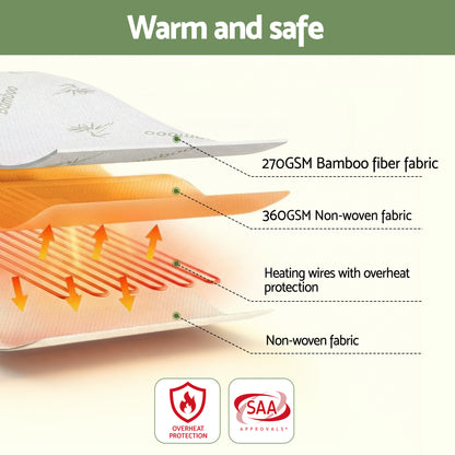 Giselle Electric Blanket | Bamboo Fabric | Fitted | King