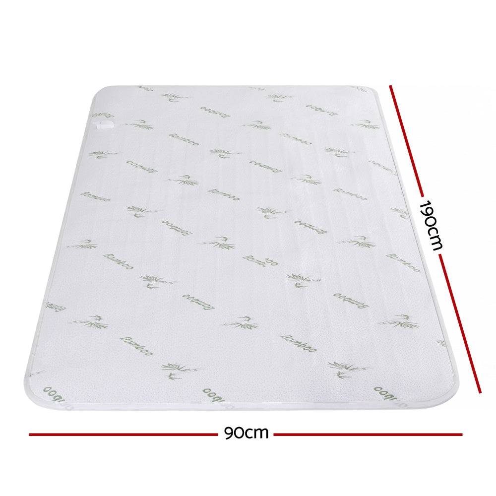 Single fitted heated underlay electric blanket with timer and heat settings Dust Mite Allergy Solutions Australia