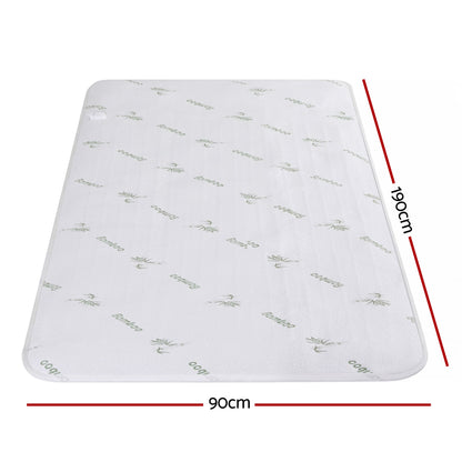 Single fitted heated underlay electric blanket with timer and heat settings Dust Mite Allergy Solutions Australia