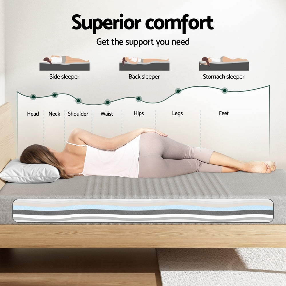 Giselle Bedding NOBLE Series Cool Gel Memory Foam Mattress | Charcoal | 15cm | Double