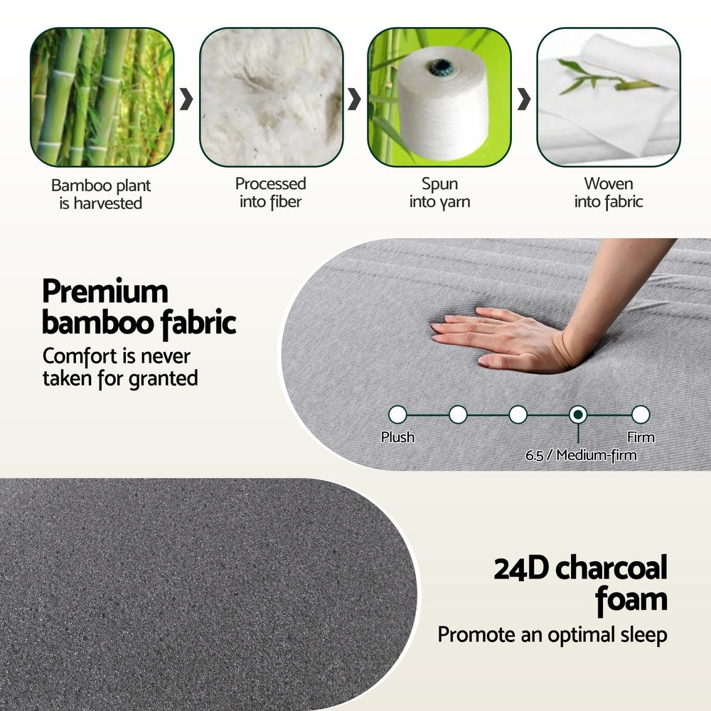 Giselle Bedding NOBLE Series Cool Gel Memory Foam Mattress | Charcoal | 15cm | Double
