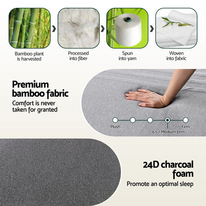 Giselle Bedding NOBLE Series Cool Gel Memory Foam Mattress | Charcoal | 15cm | Double