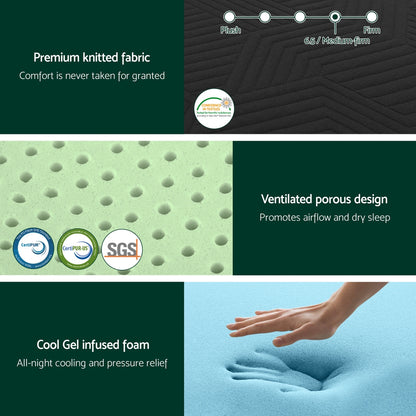 King Single non-spring memory foam mattress with cool gel and green tea foam Dust Mite Allergy Solutions Australia