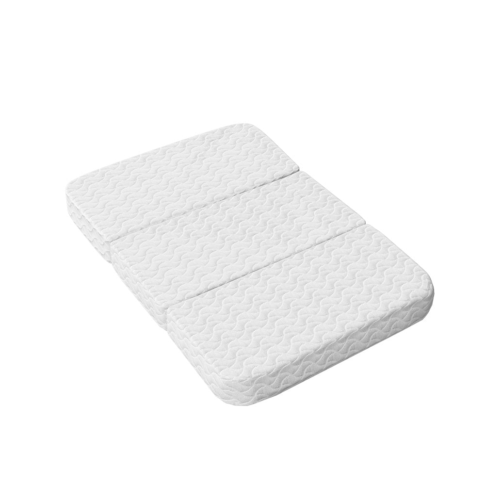 Foldable Baby Cot Mattress | Cool Gel Memory Foam | Bamboo Cover | Portable Tri-Fold