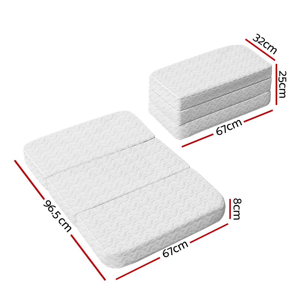 Foldable Baby Cot Mattress | Cool Gel Memory Foam | Bamboo Cover | Portable Tri-Fold