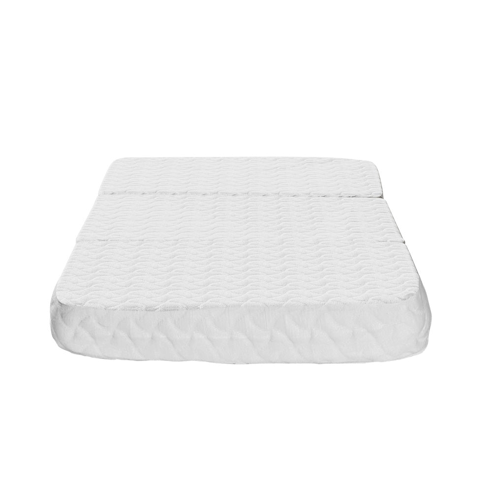Foldable Baby Cot Mattress | Cool Gel Memory Foam | Bamboo Cover | Portable Tri-Fold