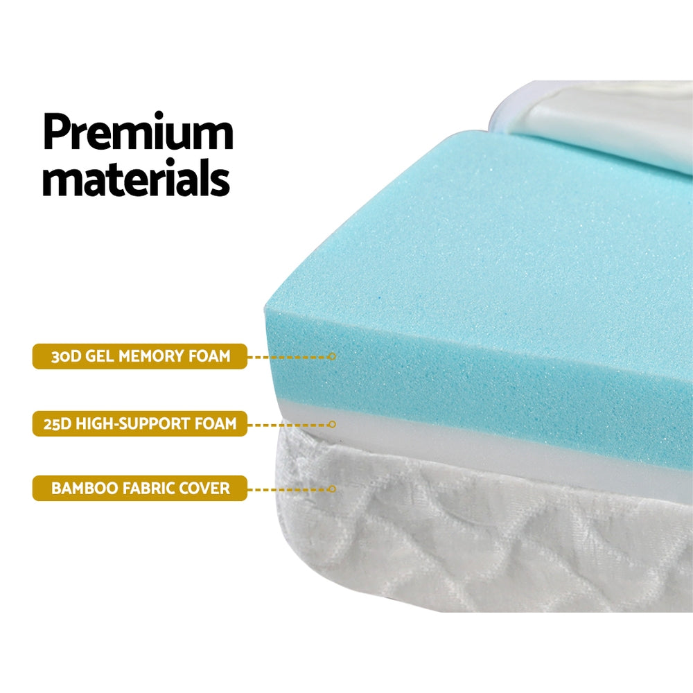 Foldable Baby Cot Mattress | Cool Gel Memory Foam | Bamboo Cover | Portable Tri-Fold