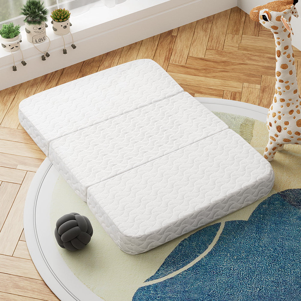 Foldable Baby Cot Mattress | Cool Gel Memory Foam | Bamboo Cover | Portable Tri-Fold