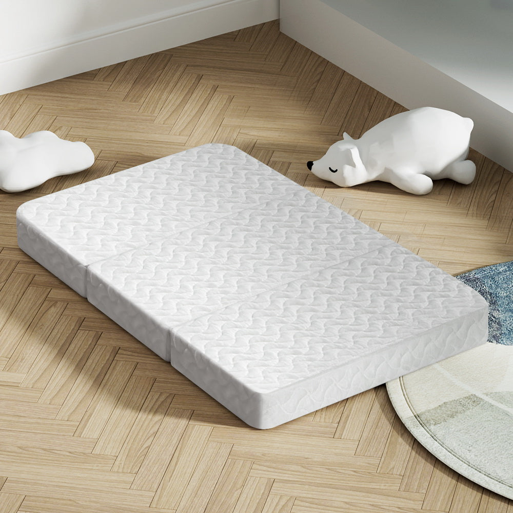 foldable cot mattress, travel baby mattress Australia, 3-fold baby mattress, bamboo cover cot mattress, portable foam mattress for baby, baby travel bed, Giselle foldable mattress, 96.5x67x8 cot mattress, medium firm baby mattress, washable baby mattress cover