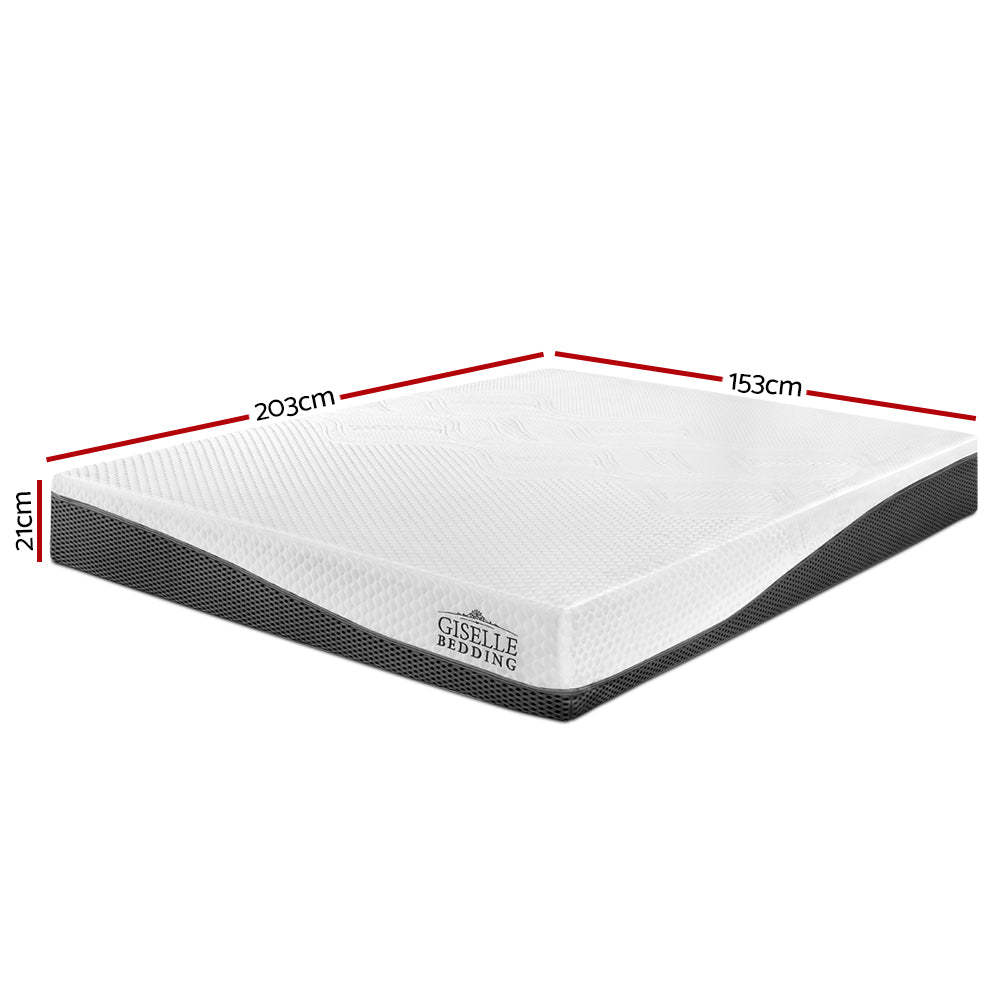 Cool gel memory foam mattress 21cm queen with anti-slip base – Dust Mite Allergy Solutions Australia
