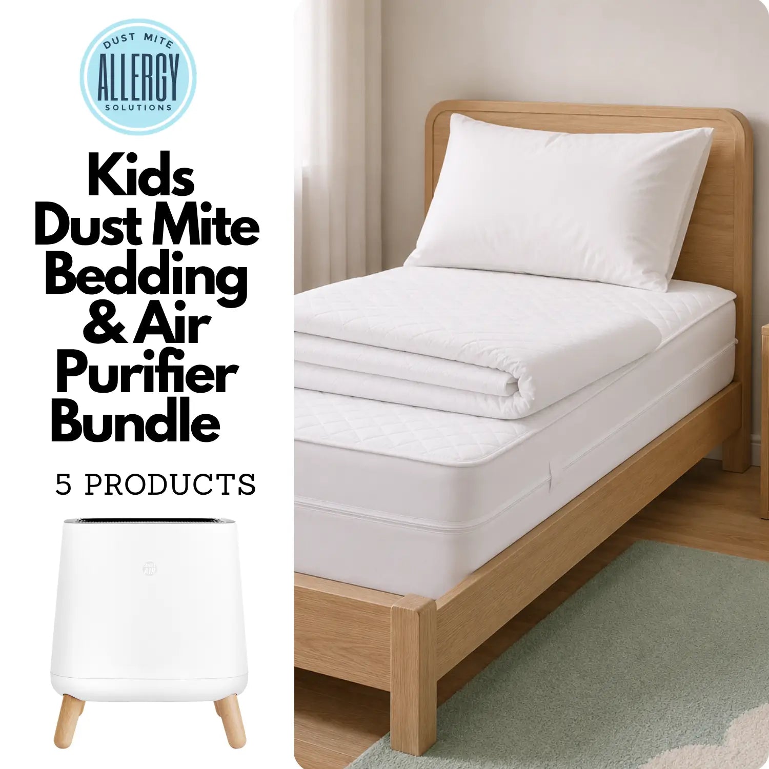Kids Dust Mite Bundle — Single Bed | Bedding + Purifier
