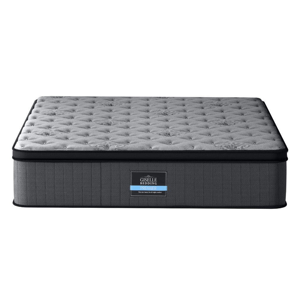 Giselle Bedding Solene Series 34cm Euro Top Mattress with medium-firm support, pocket springs, gel memory foam & hypoallergenic materials. Breathable & durable!