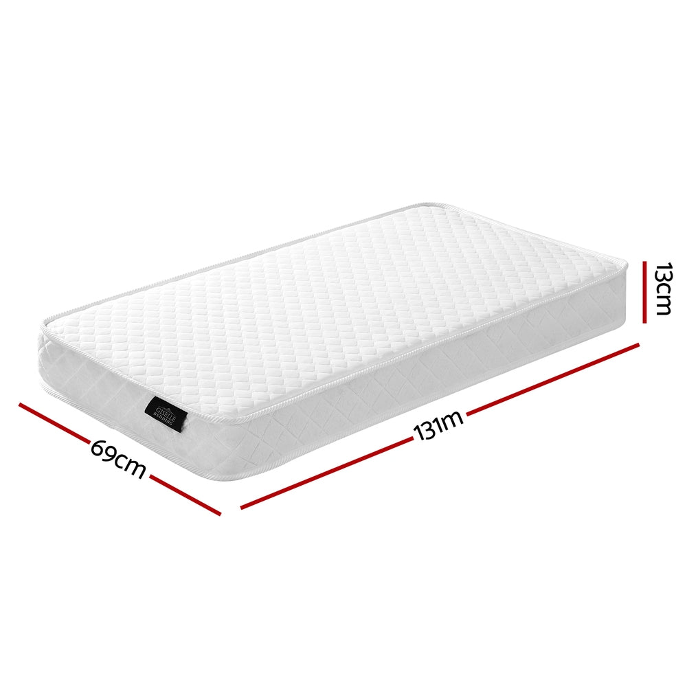 Cot Mattress 13x69x13 cm | Hypoallergenic | Free Shipping baby cot mattress Australia, breathable baby mattress, Giselle Bedding cot mattress, hypoallergenic infant mattress, 13cm baby mattress, cot mattress double-sided, medium-firm baby mattress, spring cot mattress, toddler bed mattress, newborn sleep mattress