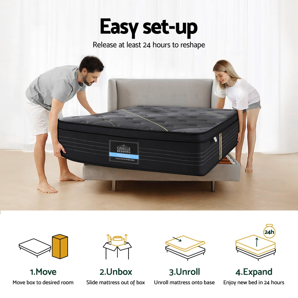 Giselle Bedding Midnight Series Mattress | 35cm Hybrid | King Single