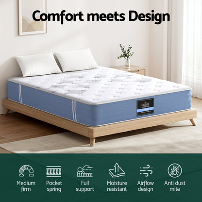 25cm Giselle Mattress Pocket Spring Mattresses Double